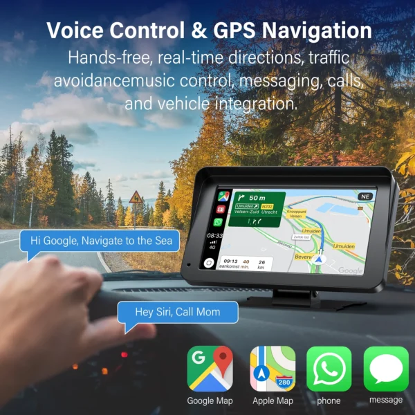 NEXPOW Wireless Carplay Screen, 7" Car Play Screen & Stereo Fit for Android Auto and Apple CarPlay - Multimedia Player, Bluetooth, for Car, Trucks, SUV New