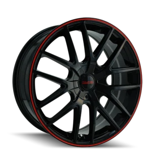 Touren Tr60-3260 17X7.5 5X100/5X114.3 42Et 72.62Cb Black/Red Ring