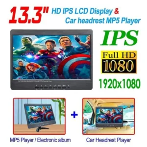 1PC 13.3 inch Car Headrest MP5 Wireless Player Home HD IPS LCD Display Car Rear View Radio Monitor